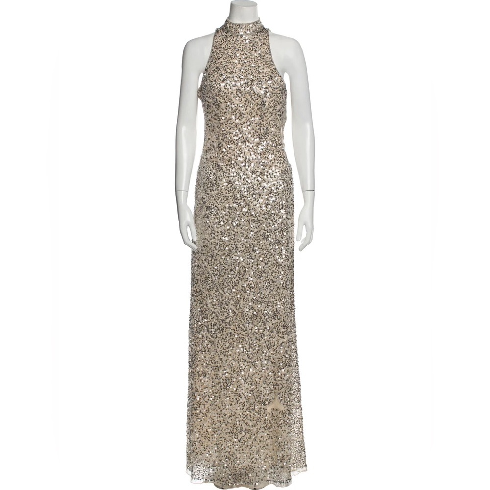 MAC DUGGAL Mock Neck Long Dress
